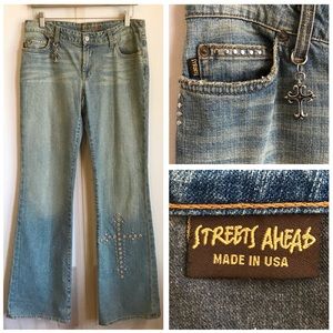 STREETS AHEAD Bootcut Embellished Jeans